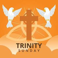 social media post square size illustration for sunday trinity greetings vector