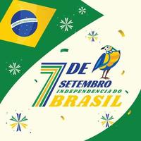 greetings independence brazil 7 september vector