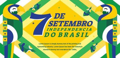 long banner with brazil independence event vector