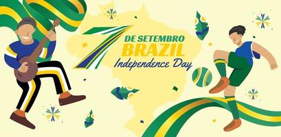 banner publicitario para celebrar el país de brasil 7 de septiembre vector