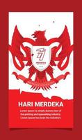 Indonesia's 77th independence greeting card vector