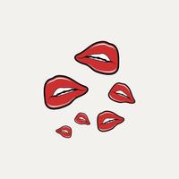 Female bright glossy lips vector image