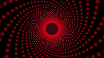abstrakte digitale Partikelbewegung. Partikel, die sich in einer Kreisform bewegen. animierter Partikeltunnel, sich bewegende Wellenpartikel. Teilchentunnel auf schwarzem Hintergrund video