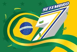 september 7 background full of flags and confetti fluttering on brazil independence day vector