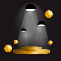 Abstract golden stand podium. Luxury black friday sale vector