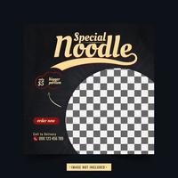 Noodle banner or social media post vector
