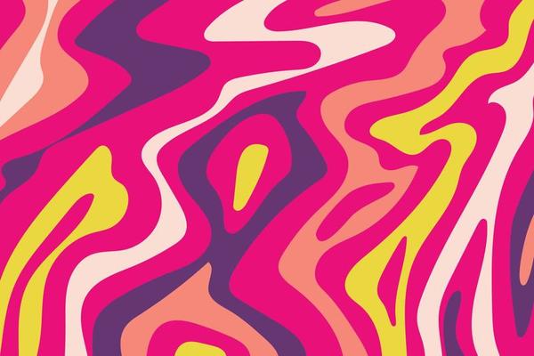 Groovy psychedelic background with colorful design