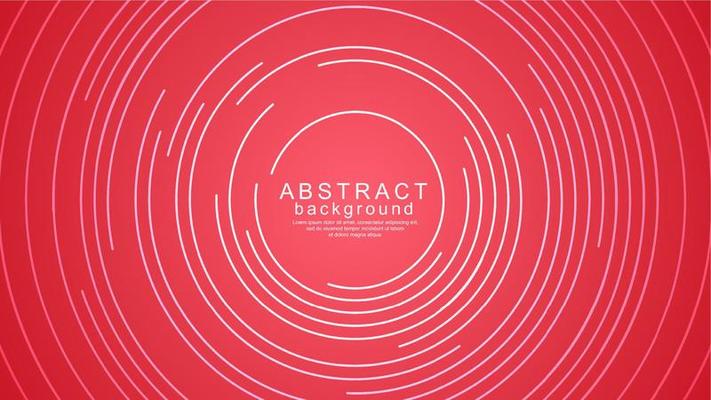 Abstract circle lines on red background