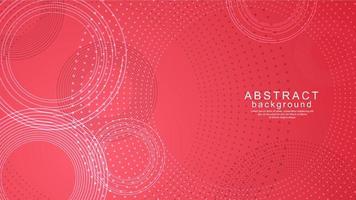 Abstract circle lines on red background vector