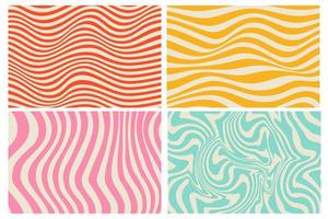fondos maravillosos hippie de los años 70 con patrón de remolino de ondas vector