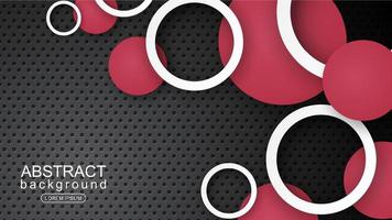 3d red and white circles on black gradient background vector