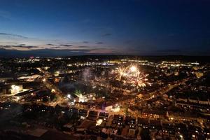Beautiful Aerial View of British Town at Night photo