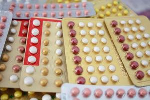 Colorful oral contraceptive pill photo