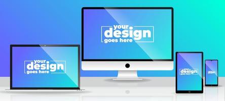 Technology Devices Mock Up Template vector