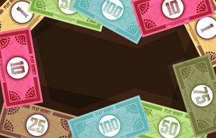 papel moneda falso para el fondo del juego de mesa vector