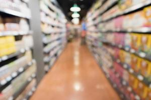 Abstract blur supermarket aisle defocused background photo