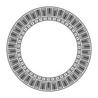 Greek repetetive motif, seamless pattern brush of meander, line maze circle frame, greece key on white background, ancient symbols vector