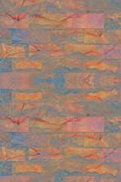 Seamless Bricks Stone wall elevation for backgrounds. A room wall of Jerusalem stone. Soft Color Brick Wall as Background. photo