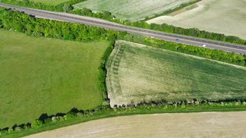 Aerial footage and high angle view of British Countryside, drone's footage photo