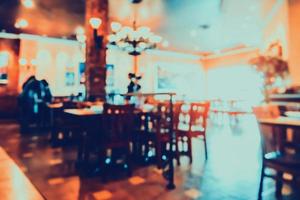 restaurant with abstract bokeh light blur background photo