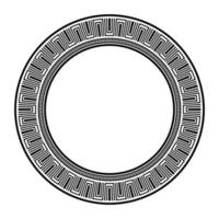 Repeating design, greek key pattern brush, circle maze frame, geometric symbols, assian, egyptian or greece motif, ancient decoration elements vector