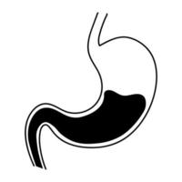 Stomach icon for gastroenterology speciality in outline style isolated on white background, medical health care vector