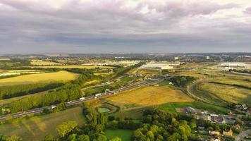 Aerial footage and high angle view of British Countryside, drone's footage photo