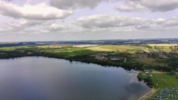 High Angle view of British Countryside and Lake view photo