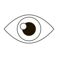 icono del ojo humano para la especialidad de oftalmología en estilo de esquema aislado en fondo blanco, atención médica vector