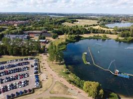 Gorgeous view of Lake at Milton Keynes England UK photo