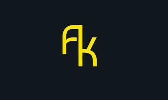 letras del alfabeto iniciales monograma logo fk, kf, f y k vector