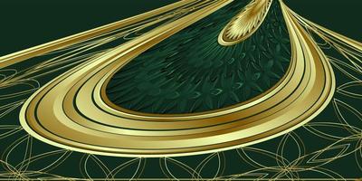 Abstract green gold background vector