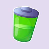 battery icon for game interface in cartoon style vector