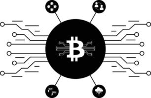 un gráfico vectorial de moneda virtual bitcoin aislado vector