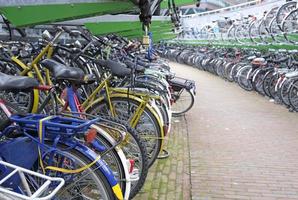 Bicycle parking space in Rotterdam, Netherlands photo