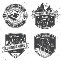conjunto de insignias del club de skate. ilustración vectorial