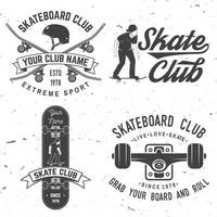 Skateboard club badge. Vector illustration.