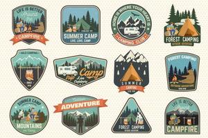 Set of Summer camp badges. Vector. Concept for shirt or logo, print, stamp, patch or tee. vector