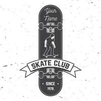 Skate club badge. Vector illustration.