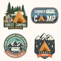 Set of Summer camp badges. Vector. Concept for shirt or logo, print, stamp, patch or tee. vector