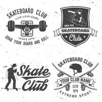 Skateboard club badge. Vector illustration.