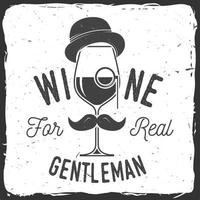 vino para verdadero caballero. insignia, signo o etiqueta de la empresa vinícola.