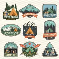 Set of Summer camp badges. Vector. Concept for shirt or logo, print, stamp, patch or tee. vector