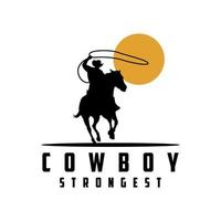 Cowboy Strongest Logo Design vector