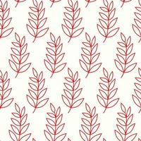 Seamless Autumn doodle leaves pattern, Isolated pattern with leaves elements in red colour. Hand drawn vector doodle design, pattern for decorations, scrapbooking, textile or wallpaper