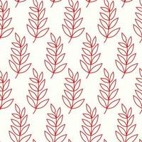 Seamless Autumn doodle leaves pattern, Isolated pattern with leaves elements in red colour. Hand drawn vector doodle design, pattern for decorations, scrapbooking, textile or wallpaper