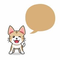 Cartoon character tabby cat with speech bubble vector