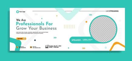 Business webinar horizontal banner template design. Very suitable for online class programs, marketing, etc. vector