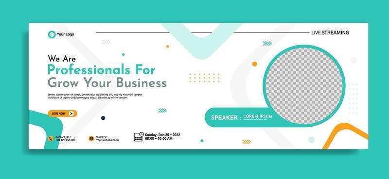 Business webinar horizontal banner template design. Very suitable for online class programs, marketing, etc.