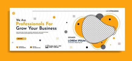 Business webinar horizontal banner template design. Very suitable for online class programs, marketing, etc. vector